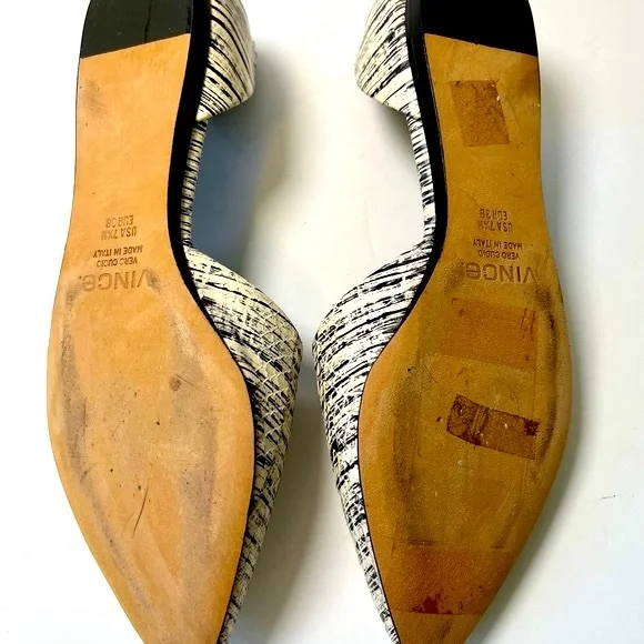 Vince 'Nina' Snake-Print Leather Flats, 7.5 - Picture 6 of 7